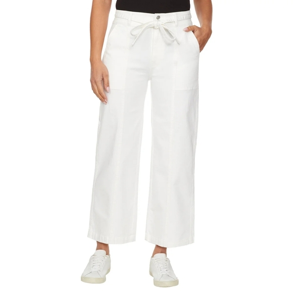 Hudson Jeans White Wide-Leg Pants - Picture 1 of 6